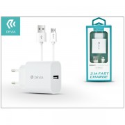 Polnilnik Devia ST301117 Smart 2.1A Micro USB White AC Charger 