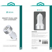 Devia ST991579 Smart 2.4A univerzalni 2xUSB bel avtopolnilec 