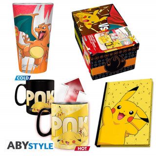 Abysse - Pokemon - Darilni paket - XXL skodelica, skodelica, ki spreminja barvo ob segrevanju, zvezek Merch