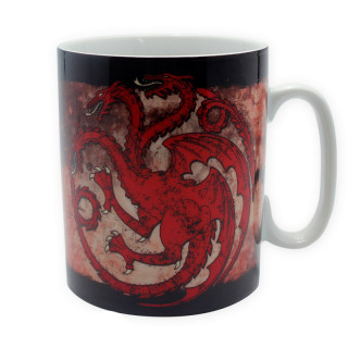 IGRA PRESTOLOV - Skodelica Pck + obesek za ključe + značke "Targaryen" Merch