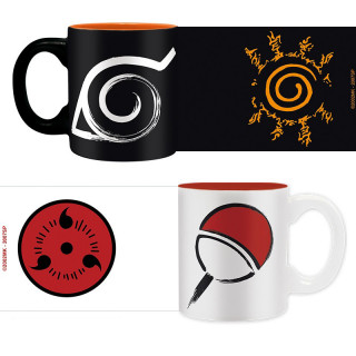 NARUTO SHIPPUDEN - Set 2 skodelic za espresso - 110 ml - Konoha & Uchiha Merch