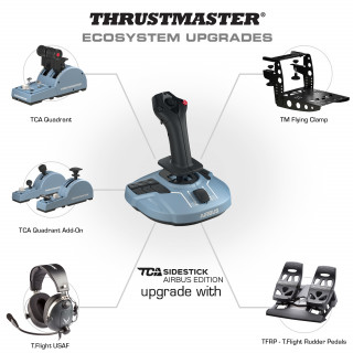 Thrustmaster TCA Sidestick Airbus edition Črna, Modra USB Igralna palica PC PC