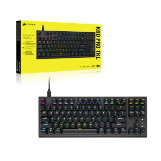 Corsair K60 PRO TKL tipkovnica USB QWERTY Mednarodna angleška (ZDA) Črna (CH-911D01A-NA) PC