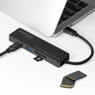 Promate LinkHub-C USB 3.2 Gen 1 (3.1 Gen 1) Type-C Črna PC