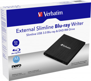 Verbatim External Slimline optični diskovni pogon Blu-Ray RW Črna PC