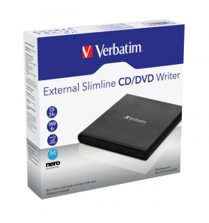 Verbatim External Slimline CD/DVD Writer optični diskovni pogon DVD±RW Črna PC