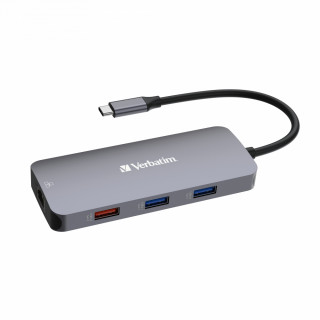 Verbatim CMH-09 USB Tip-C 10000 Mbit/s Srebrna PC