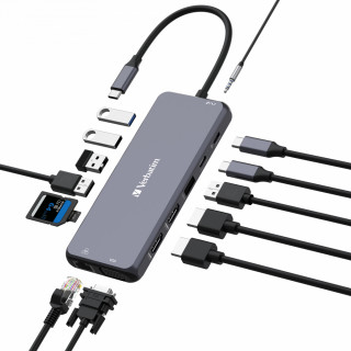 Verbatim CMH-14 USB Tip-C 5000 Mbit/s Srebrna PC