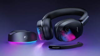 ROCCAT Syn Max Air Slušalke z mikrofonom Brezžična Naglavni trak Igranje iger USB Tip-C Stojalo za polnjenje Črna PC