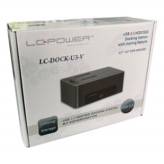 LC-Power LC-DOCK-U3-V priklopna postaja za shranjevalni pogon USB 3.2 Gen 1 (3.1 Gen 1) Type-B Črna PC