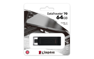 Kingston Technology DataTraveler 70 pogon USB 64 GB USB Tip-C 3.2 Gen 1 (3.1 Gen 1) Črna PC