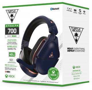 Turtle Beach Stealth 700 Gen 2 Max Slušalke z mikrofonom Brezžična Naglavni trak Igranje iger Bluetooth Zlato, Temnomodra PC