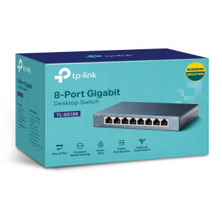 TP-Link TL-SG108 mrežno stikalo Brez upravljanja L2 Gigabit Ethernet (10/100/1000) Črna PC