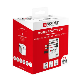 Skross World MUV USB 2xA potovalni adapter PC