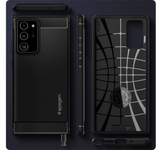 Ovitek Spigen Rugged Armor za Samsung Galaxy Note 20 Matte Black, črn Mobile