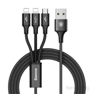 Baseus Rapid Series 3-v-1 USB kabel (Lightning+Lightning+MicroUSB) 1,2m črn Mobile