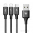 Baseus Rapid Series 3-v-1 USB kabel (Lightning+Lightning+MicroUSB) 1,2m črn thumbnail