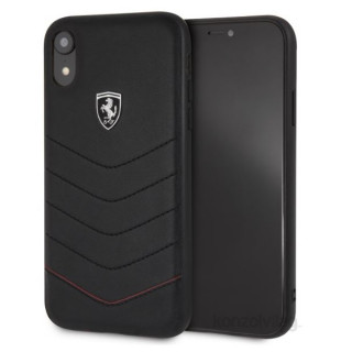 Trda črna torbica Ferrari Heritage za iPhone XR iz pravega usnja Mobile