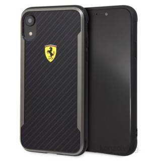 Črn ovitek Ferrari SF Racing Shield za iPhone XR s potiskanim karbonskim učinkom Mobile