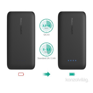 Ravpower RP-PB077 10000 mAh ULTRA slim, črn powerbank, hiter s polnilcem Mobile