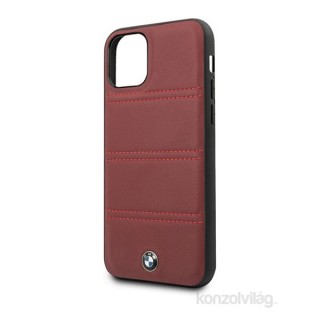 BMW iPhone 11 Pro z vodoravno črtasto bordo rdečo usnjeno torbico Mobile