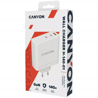 Canyon napajalnik H-140-01 GaN PD 140W QC 3.0 30W - Bela PC